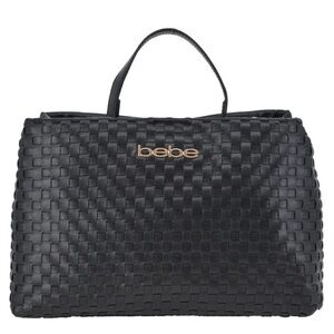 Bebe Black Woven Satchel